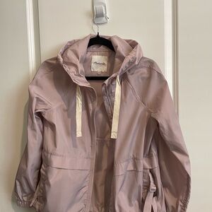 Madewell Mauve Pastel Windbreaker Jacket with Hood
